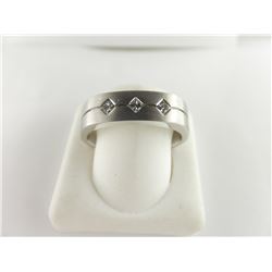 193-14292:14K white gold gents ring