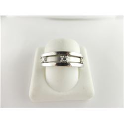 193-14736:18K white gold gents band