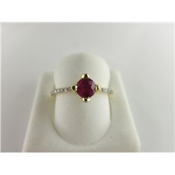 501-11008:10K yellow gold ruby and diamond