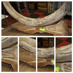 MAMMOTH TUSK CARVED BY YUKON ARTIST PAUL YOUNG