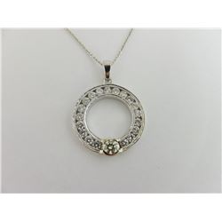 186-16902:14K white gold diamond pendant