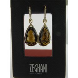 988-10118:14K yellow gold, smokey quartz