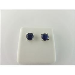 615-13363:14K white gold sapphire stud