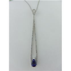 625-12679:18K white gold sapphire and diamond