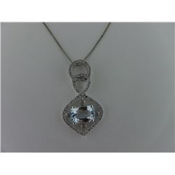825-11135:14K white gold aquamarine and