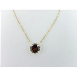 725-11292:10K yellow gold, garnet and diamond