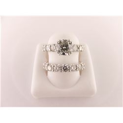 133-16958:18K white gold diamond engagement ring