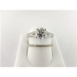 135-14362:14K white gold diamond engagement ring