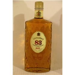 750ML BOTTLE OF CANADIAN 83 WHISKY