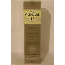 750ML BOTTLE OF THE GLENLIVET DISTILLERY 12 YEARS