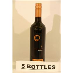 5 BOTTLES OF COOPER MOON MERLOT RED WINE