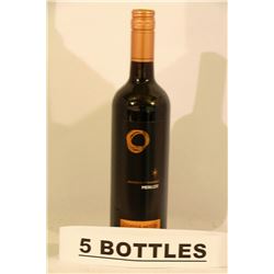 5 BOTTLES OF COOPER MOON MERLOT RED WINE