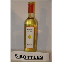 5 BOTTLES OF NAKED GRAPE UNOAKED MOSCATO