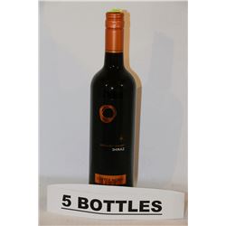 5 BOTTLES OF COOPER MOON SHIRAZ RED WINE