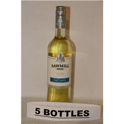 5 BOTTLES OF SAWMILL CREEK PINOT GRIGIO WHITE WINE
