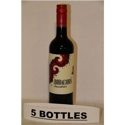 5 BOTTLES OF BODACIOUS SMOOTH RED WINE