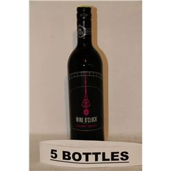 5 BOTTLES OF WINE O'CLOCK SOMEWHERE SHIRAZ