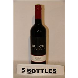 5 BOTTLES OF BLACK CELLAR BLENDED MALBED & MERLOT