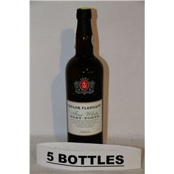 5 BOTTLES OF TAYLOR FLADGATE FINE WHITE PORT WINE