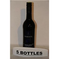 5 BOTTLE OF HARVEY'S BRISTOL CREAM SHERRY/WINE