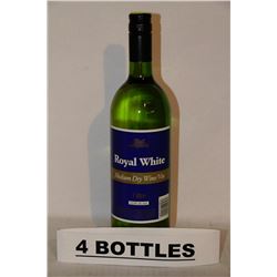 4 BOTTLES OF ROYAL WHITE MEDIUM DRY WINE