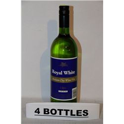 4 BOTTLES OF ROYAL WHITE MEDIUM DRY WINE
