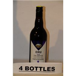 4 BOTTLES OF EMU AUSTRAILIAN FORTIFIED WINE