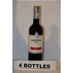 4 BOTTLES OF SAWMILL CREEK DRY RED WINE