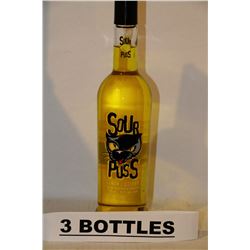3 BOTTLES OF SOUR PUSS LEMON LIQUOR