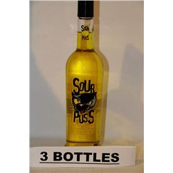 3 BOTTLES OF SOUR PUSS LEMON LIQUOR