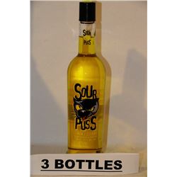 3 BOTTLES OF SOUR PUSS LEMON LIQUOR