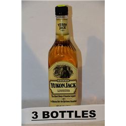 3 BOTTLES OF YUKON JACK LIQUEUR
