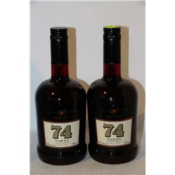 2 BOTTLES OF BRIGHT'S 74 TAWNY WINE