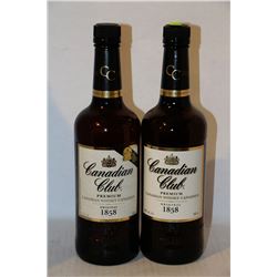 2 BOTTLES OF CANADIAN CLUB PREMIUM CANADIAN WHISKY