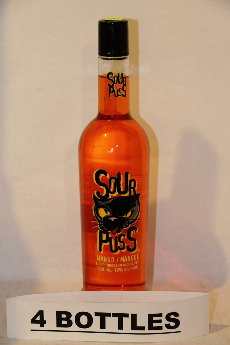 4 BOTTLES OF MANGO SOUR PUSS LIQUOR 4 BOTTLES OF MANGO SOUR PUSS LIQUOR