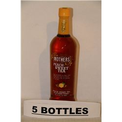5 BOTTLES OF MOTHER'S PEACH SWEET TEA W/ VODKA