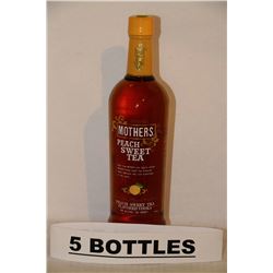 5 BOTTLES OF MOTHER'S PEACH SWEET TEA W/ VODKA