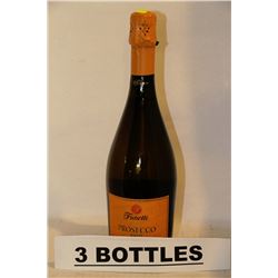 3 BOTTLES OF FIORETTI PROSECCO SPARKLING WINE