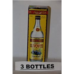 3 BOTTLES OF R. JELINEK KOSHER SLIVOVITZ PLUM