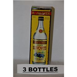 3 BOTTLES OF R. JELINEK KOSHER SLIVOVITZ PLUM