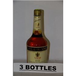 3 BOTTLES OF D'EAUBONNE V.S.O.P BRANDY