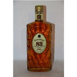 750ML BOTTLE OF CANADIAN 83 CANADIAN WHISKY