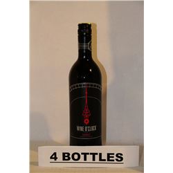4 BOTTLES OF WINE O'CLOCK SHIRAZ RED WINE