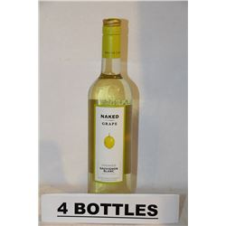 4 BOTTLES OF NAKED GRAPE UNOAKED SAUVIGNON BLANC