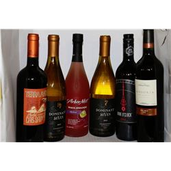 6 BOTTLES OF ASSORTED WHITE & RED WINE