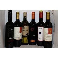 6 BOTTLES OF ASSORTED RED & WHITE WINE