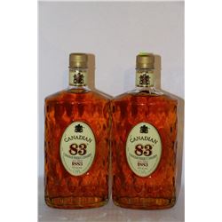 2 BOTTLES OF CANADIAN 83 CANDIAN WHISKY