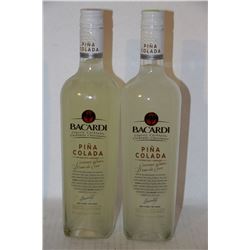 2 BOTTLES OF BACARDI PINA COLADA CLASSIC COCKTAILS