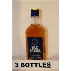 3 BOTTLES OF SILK TASSEL CANADIAN WHISKY