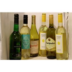 6 BOTTLES OF ASSORTED WHITE WINE AND SHERRY